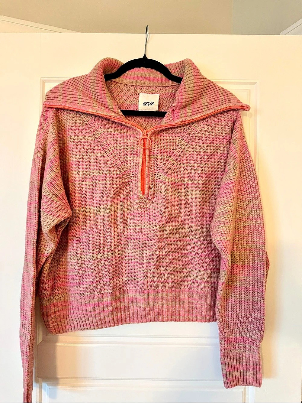 Aerie So Nostalgic Quarter Zip Sweater Size Medium